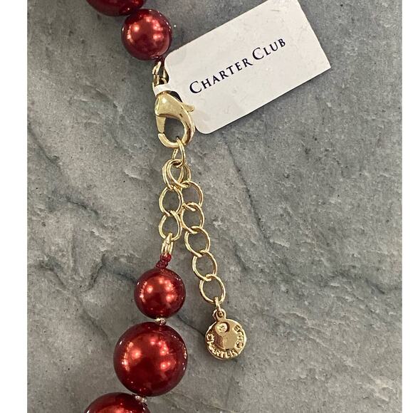 CHARTER CLUB Imitation 14mm Pearl Collar Necklace - Picture 3 of 4